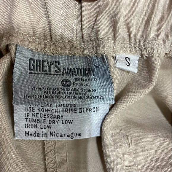 Grey’s Anatomy by Barco New Khaki Elastic Back Waist Flared Scrub Pants - Picture 6 of 7